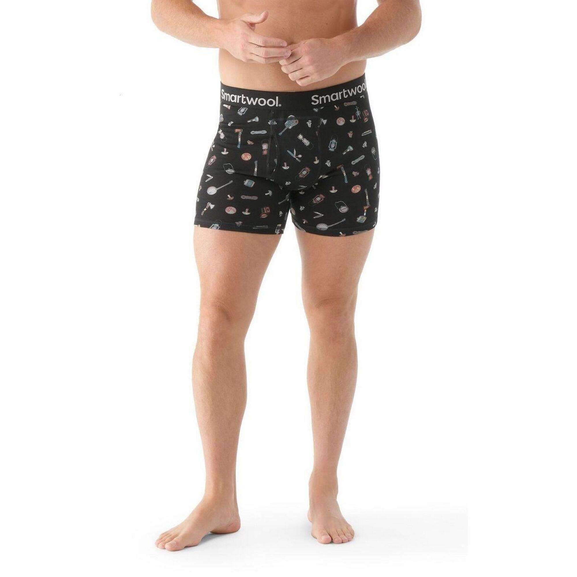 Boxer cu imprimeu Merino Smartwool, boxer termic pentru bărbați