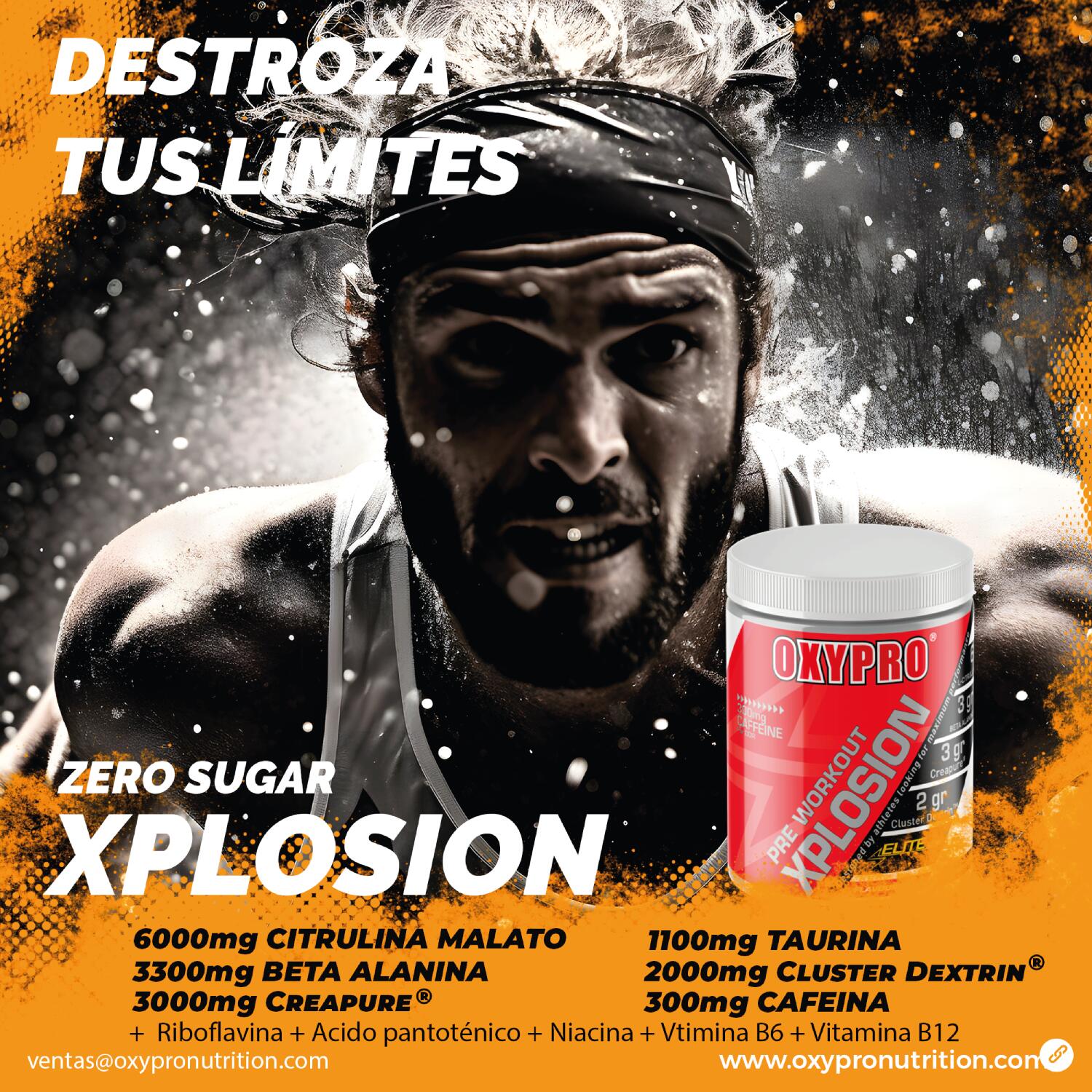 Pre Workout XPLOSION   500gr  Sabor Raspberry Lemonade 4/6
