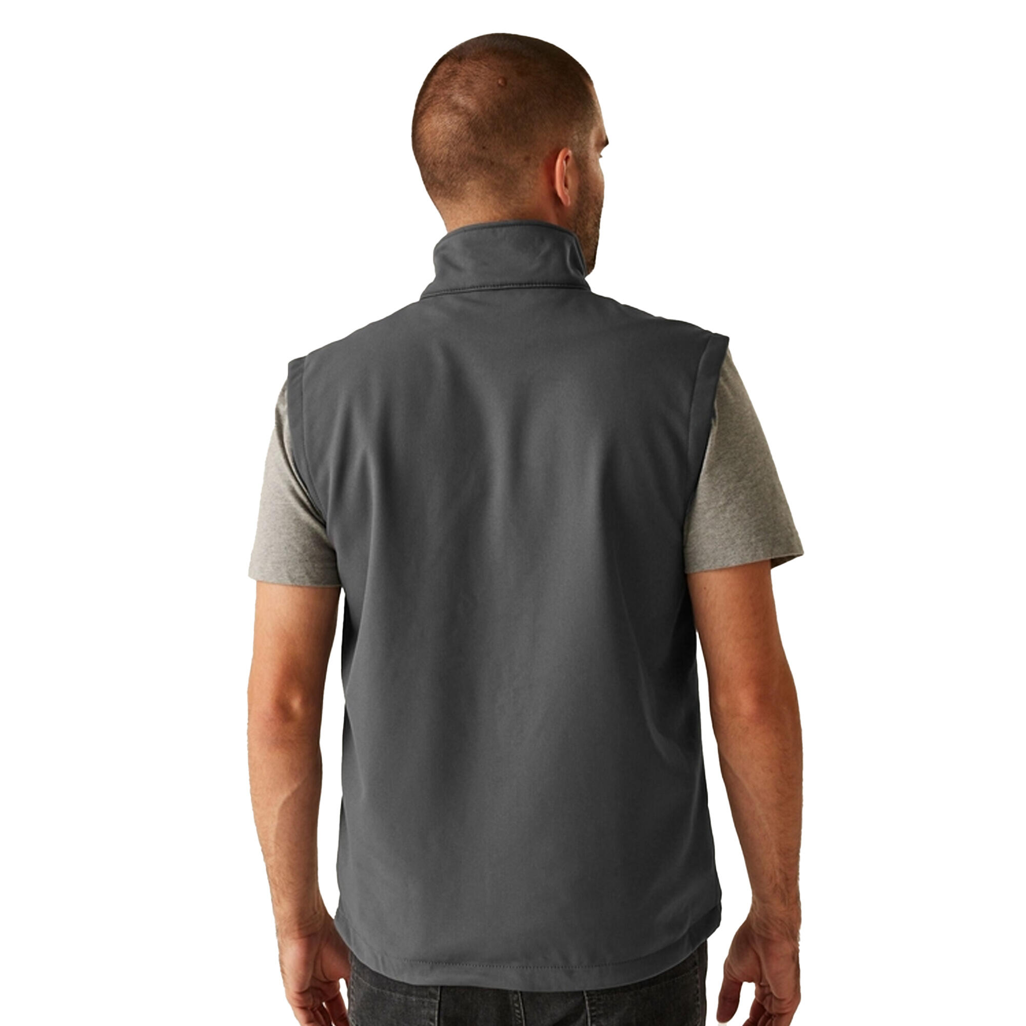 "Octagon II" Weste Zum Bedrucken für Herren Mittelgrau/Schwarz 3/5