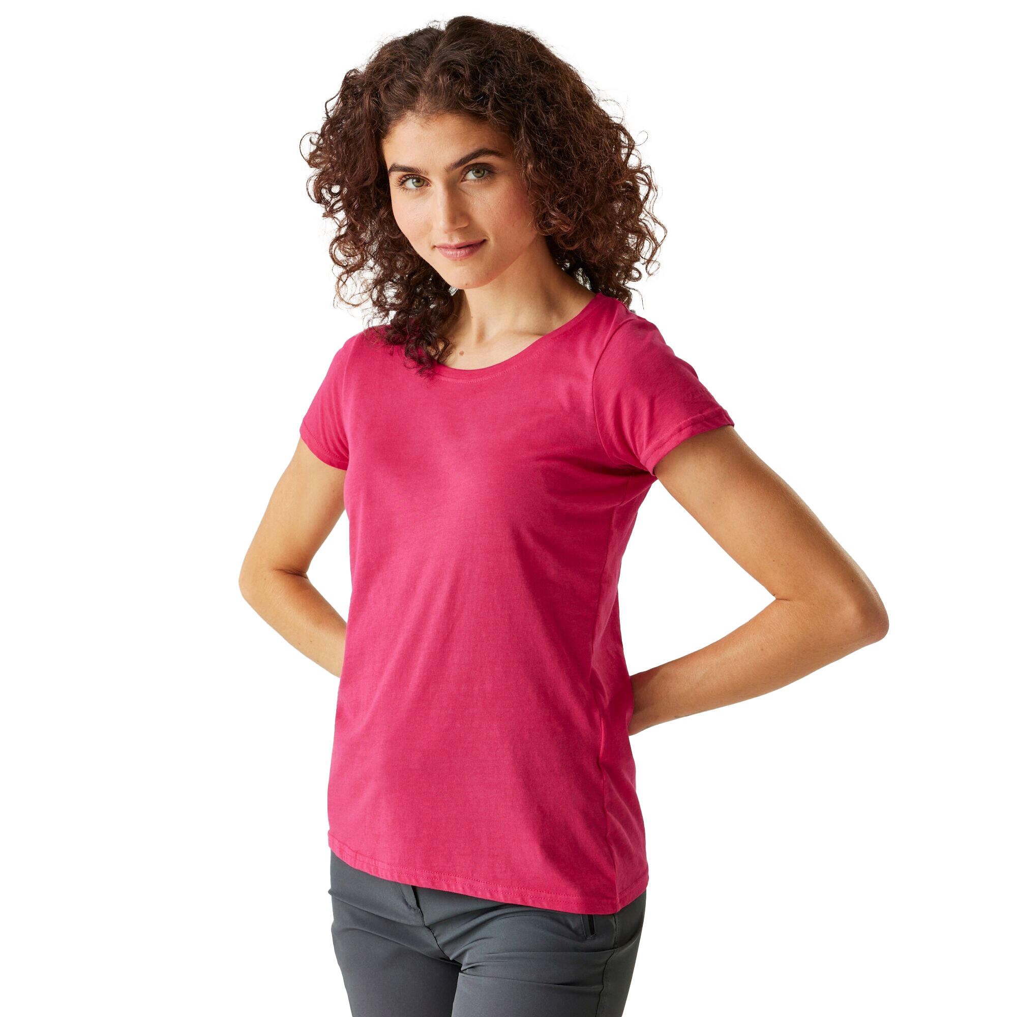 Tshirt Manches Courtes CARLIE Femme (Rose Fluo) 4/5