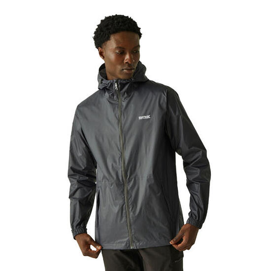 Veste Imperméable Unie À Capuche PACK IT Homme (Gris Phoque)