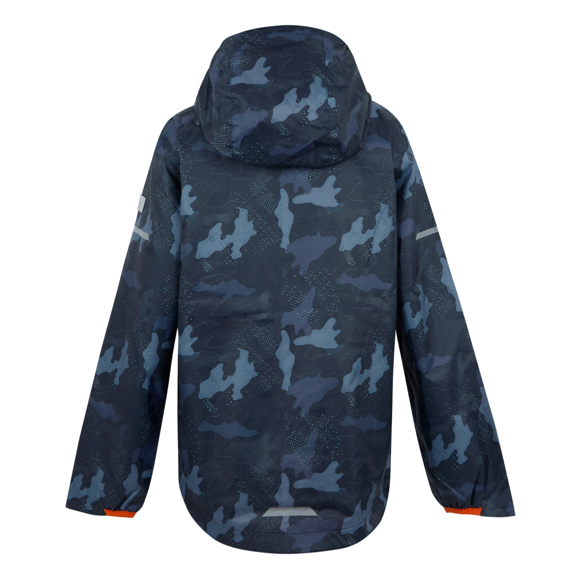 Giacca Impermeabile Camo Bambini Regatta Lever II Blu Navy Tango Mandarino 2/5