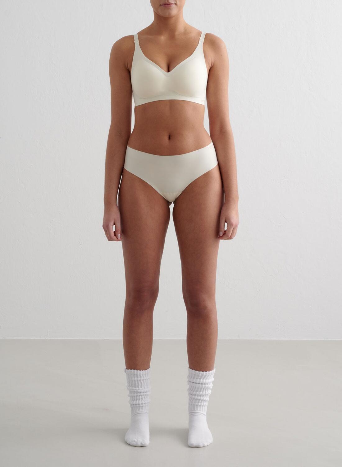 AIM'N Damen Panty Weich Dehnbar Hipster Mandel Weiß