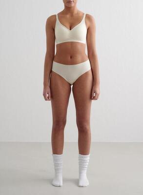 Damen Panty Weich Dehnbar Hipster Mandel Weiß