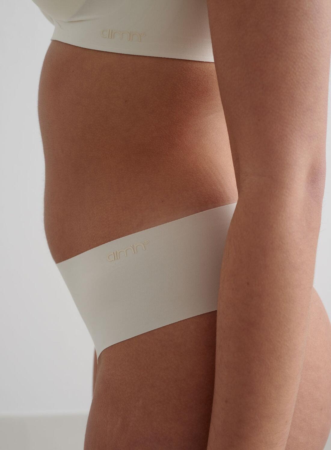 Mujer Braga Suave Elástico Hipster Blanco Almendra 3/4