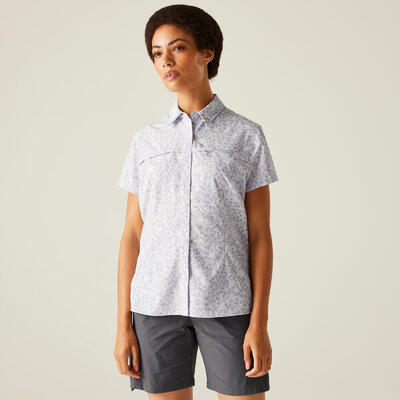 T-shirt korte mouwen hiking dames ademend lichtgewicht compact