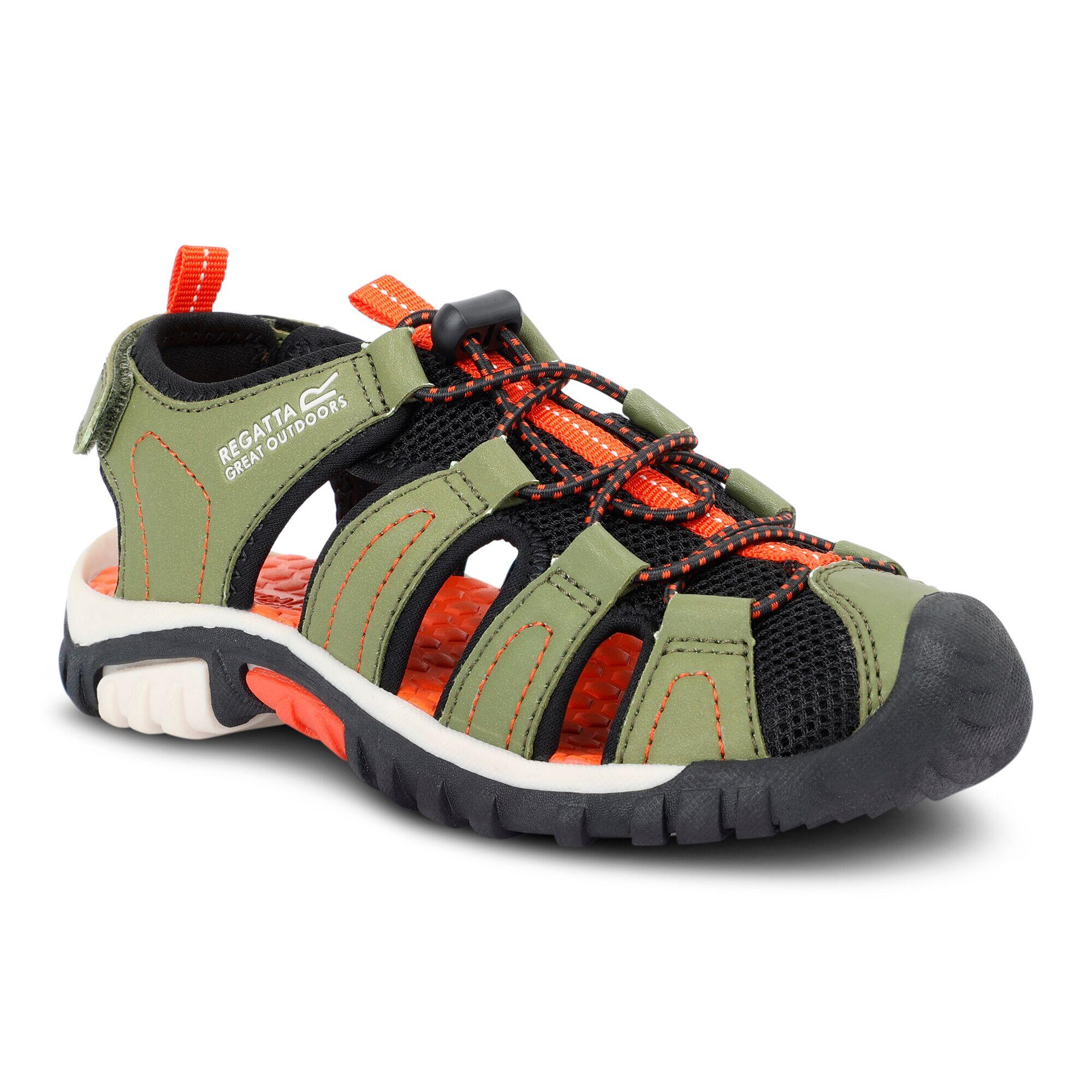 Sandales Et Tongs Enfants, Unisexe - REGATTA Westshore JR. - Green/Tangerine 4/7