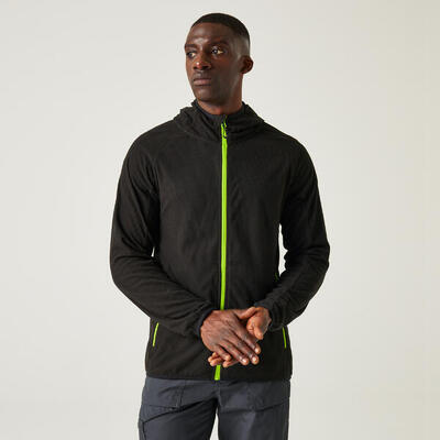 Fleece hiking heren contrast oranje rits