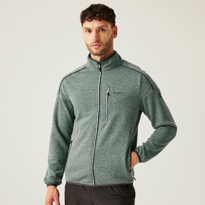 Fleece heren hiking zip-up met zijzakken