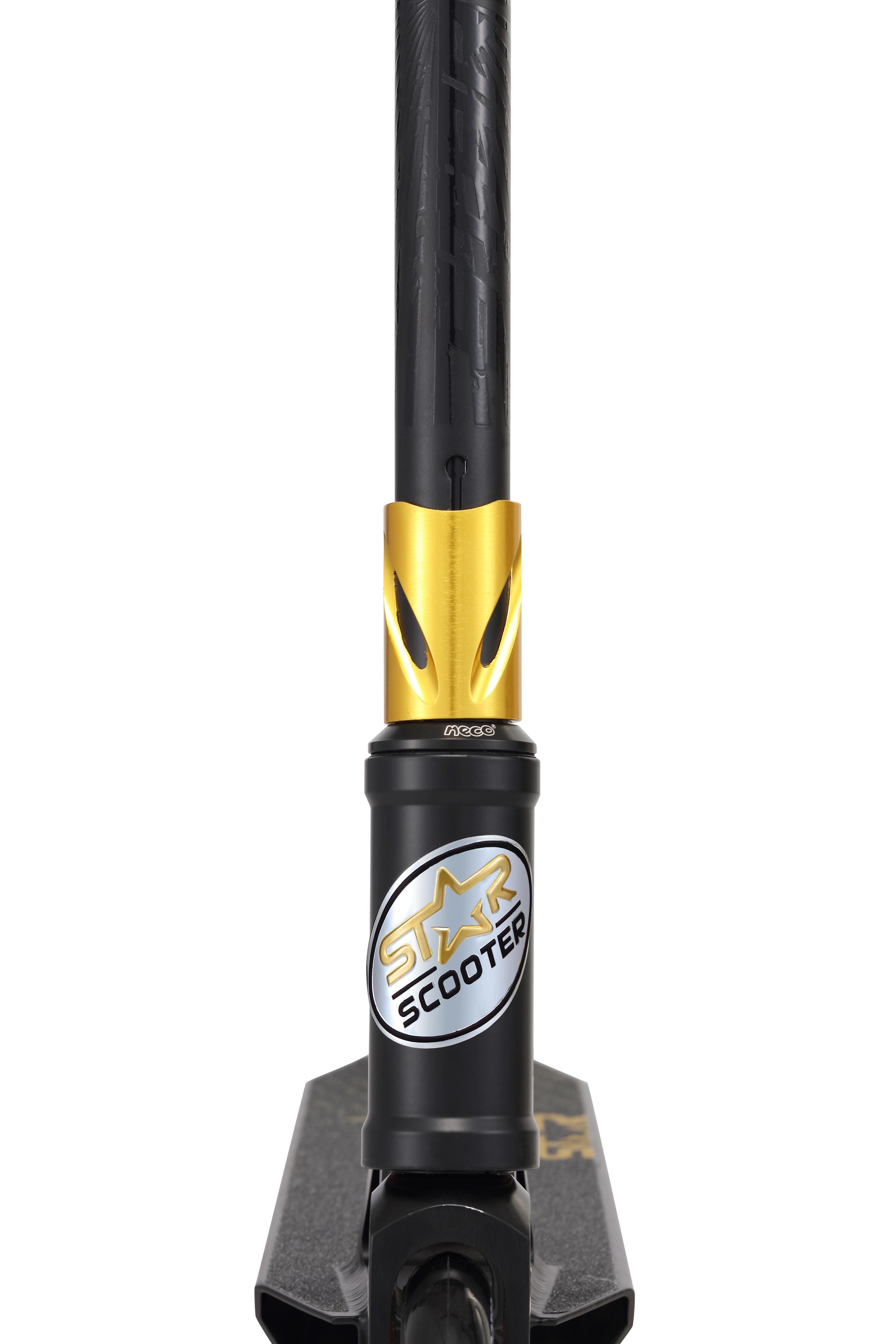 STAR SCOOTER Freestyle Jump alu stuntstep 110mm Pro Trick Roller zwart goud 6/7