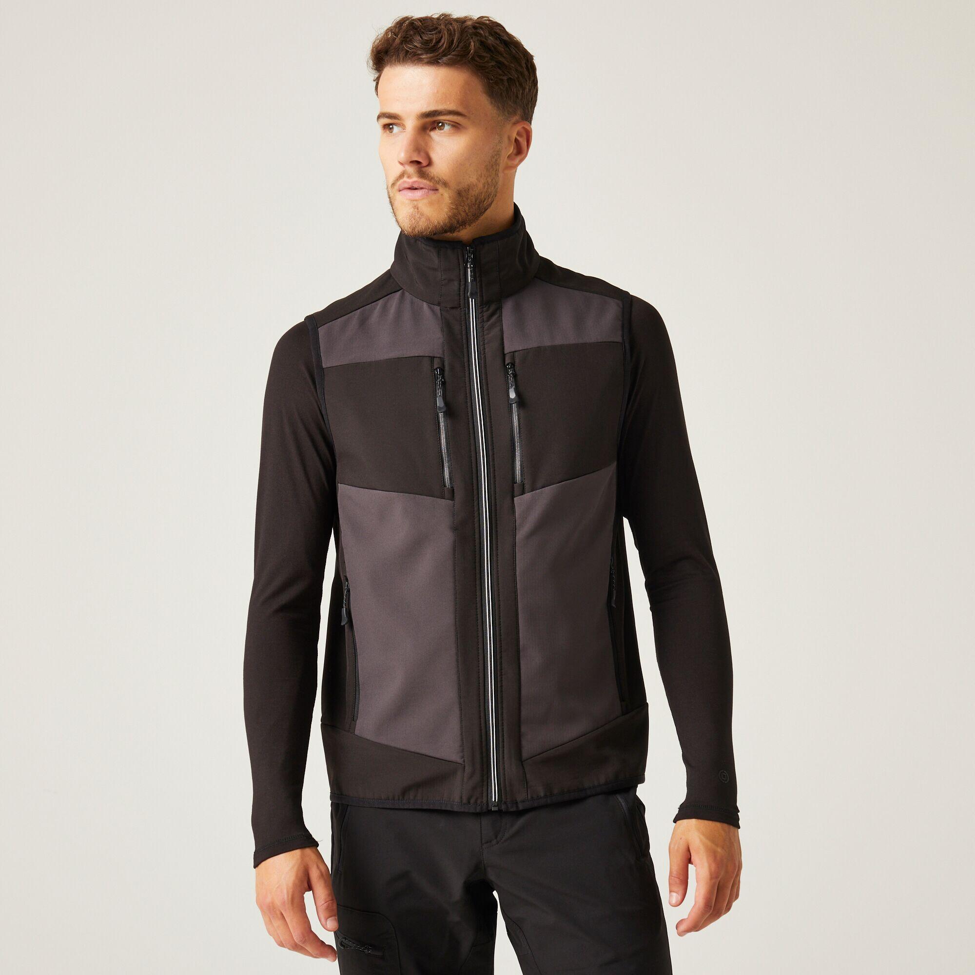 REGATTA Jacke - E-Volve Softshell Hybrid Bodywarmer, schwarz und grau