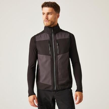 Jacke - E-Volve Softshell Hybrid Bodywarmer, schwarz und grau