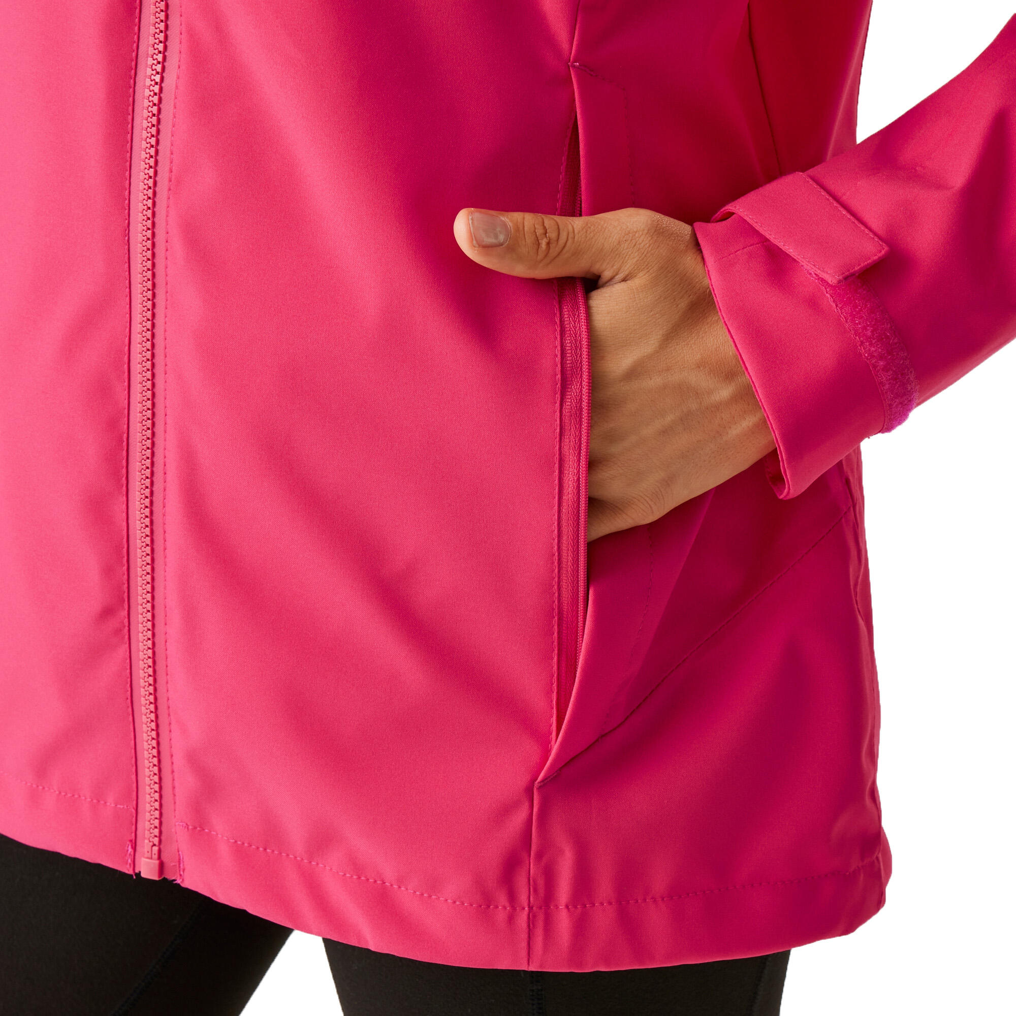 Veste Imperméable Motif/style Coquille BIRCHDALE Femme (Rose Fluo / Blanc) 4/5