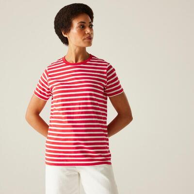 Dames bayletta t-shirt met korte mouwen en strepen