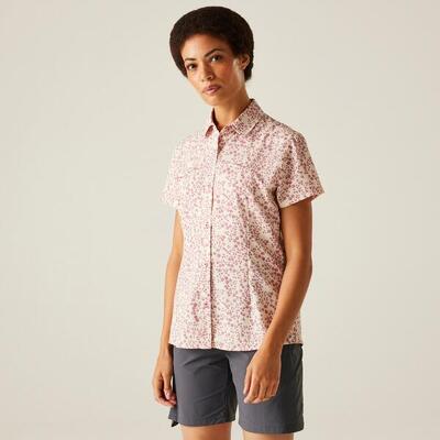 T-shirt korte mouwen hiking dames ademend lichtgewicht compact