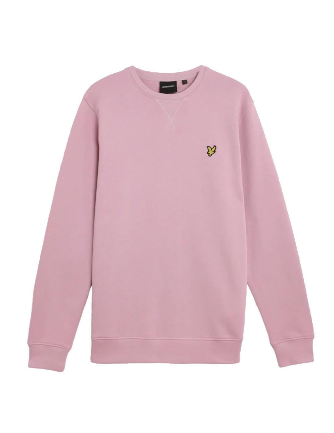 Camisolas de lã polares para homens lyle & scott com decote redondo cor de rosa.