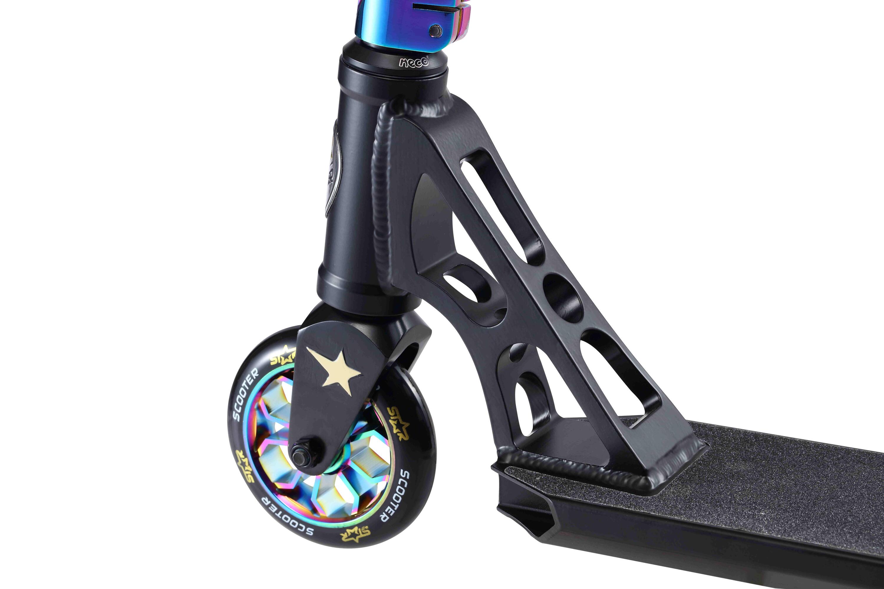 STAR SCOOTER Freestyle Jump alu stuntstep 110mm Pro Trick Roller zwart chroom 7/7