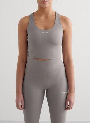 Dames yoga sportbeha vochtafvoerend kruis rug bralette grijs