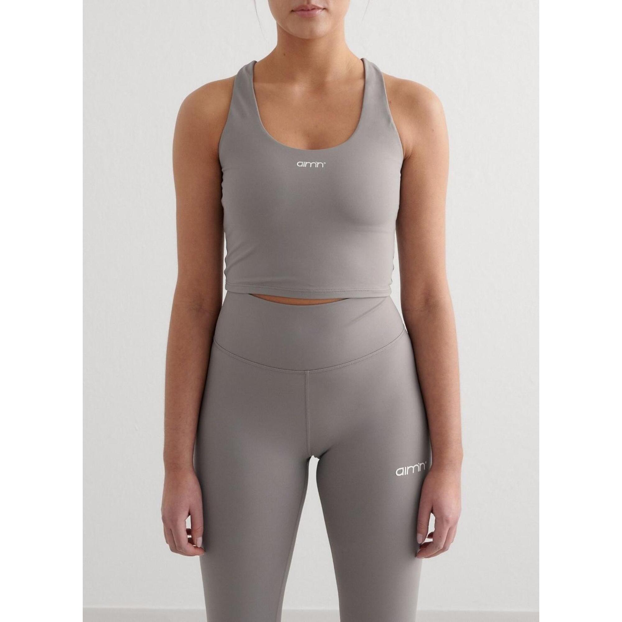 Aim'n - Femme Soutien-gorge De Sport Évacuant L'Humidité Dos Croisé Bralette Gris - Brassière - Gris - 40 M - Decathlon