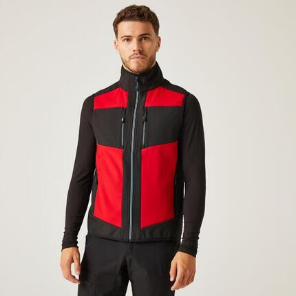 Jacke - E-Volve Softshell Hybrid Bodywarmer, schwarz und grau