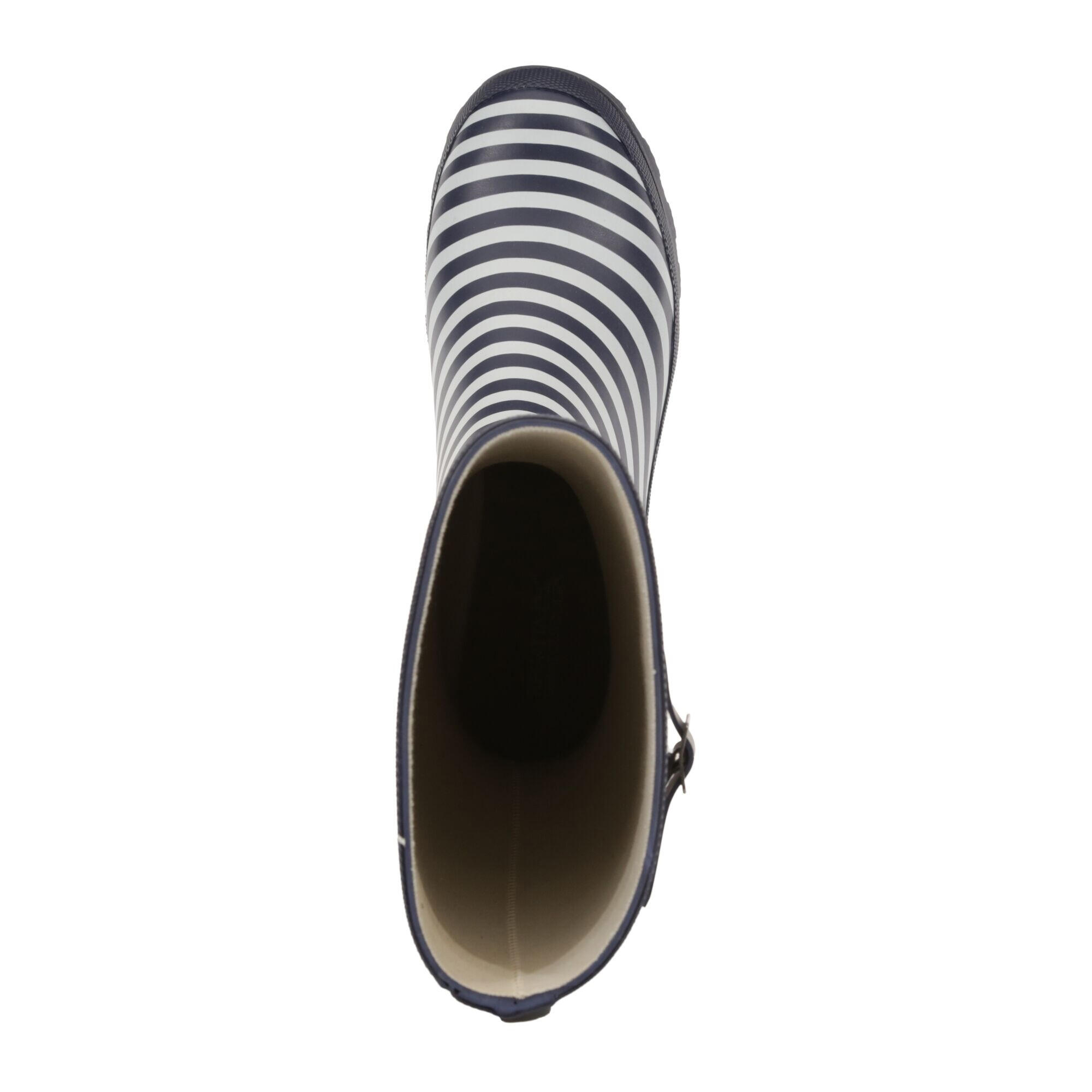 Dames Ly Fairweather II Hoge Duurzame Rubberen Laarzen (Navy met Wit) 4/5