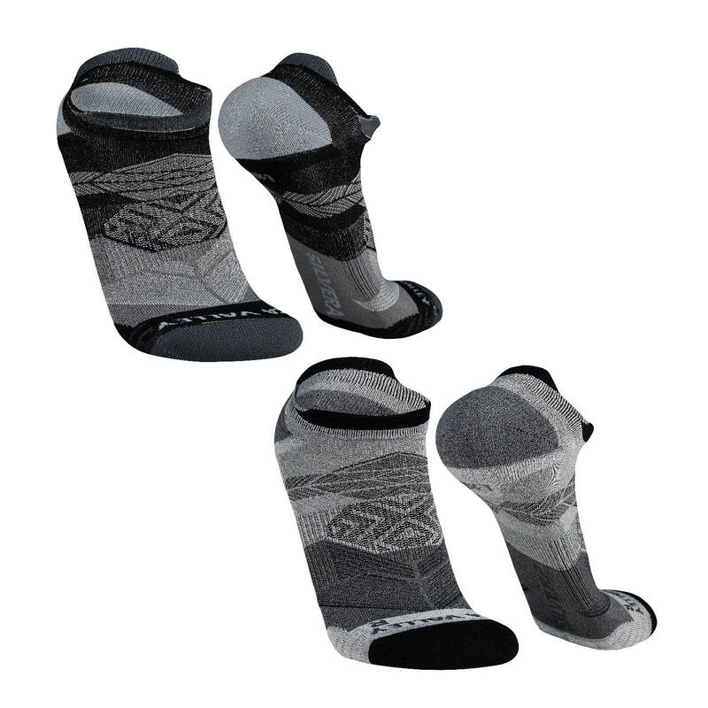 Injinji 2 Paires Chaussettes Running Homme Légères, Orteil Séparé, Grises, XL