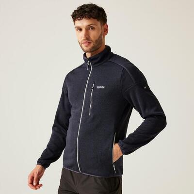 Fleece heren hiking zip-up met zijzakken