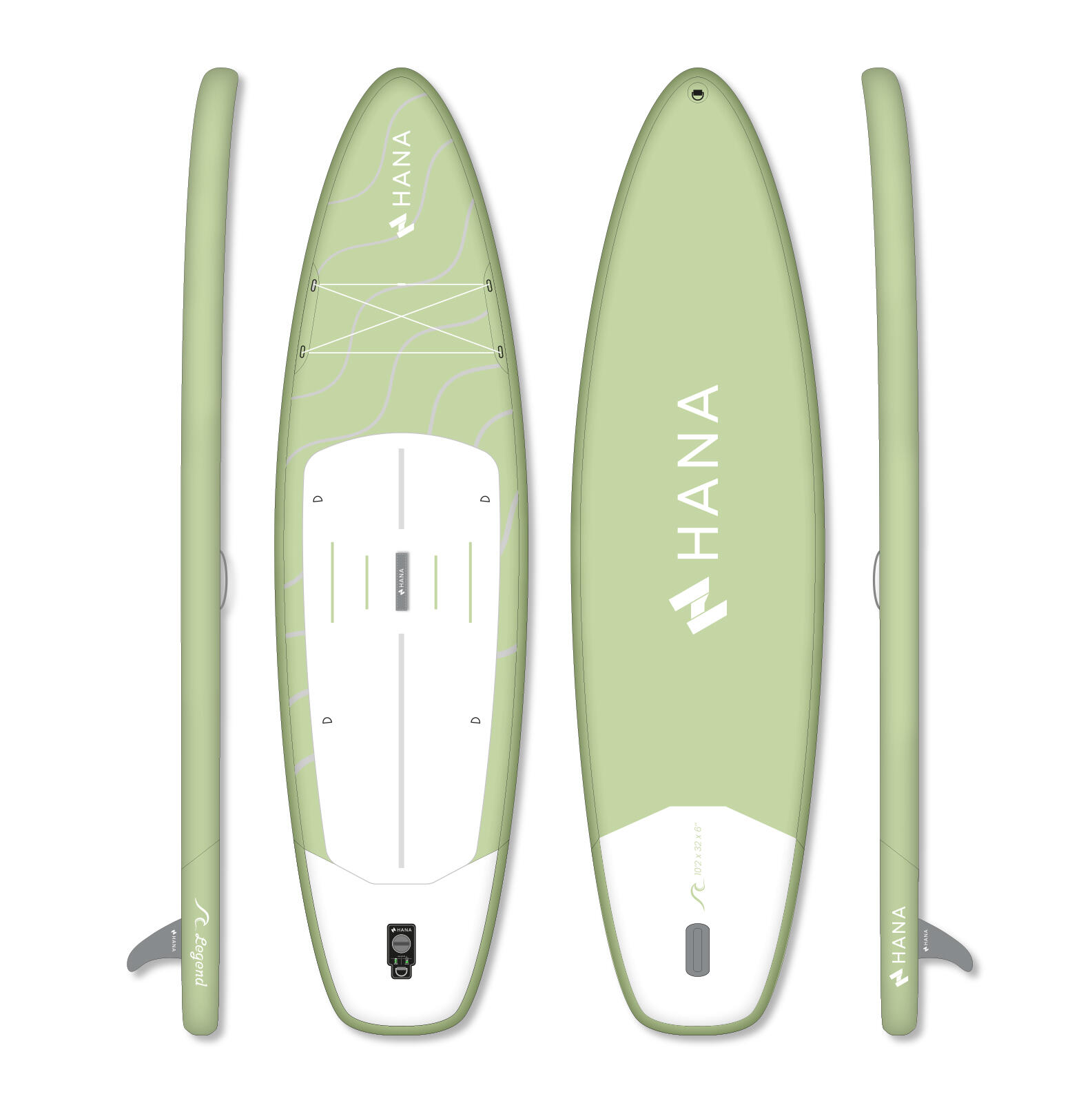 PACK stand up paddle gonfiabile HANA LEGEND Verde oliva 10'2 2/7