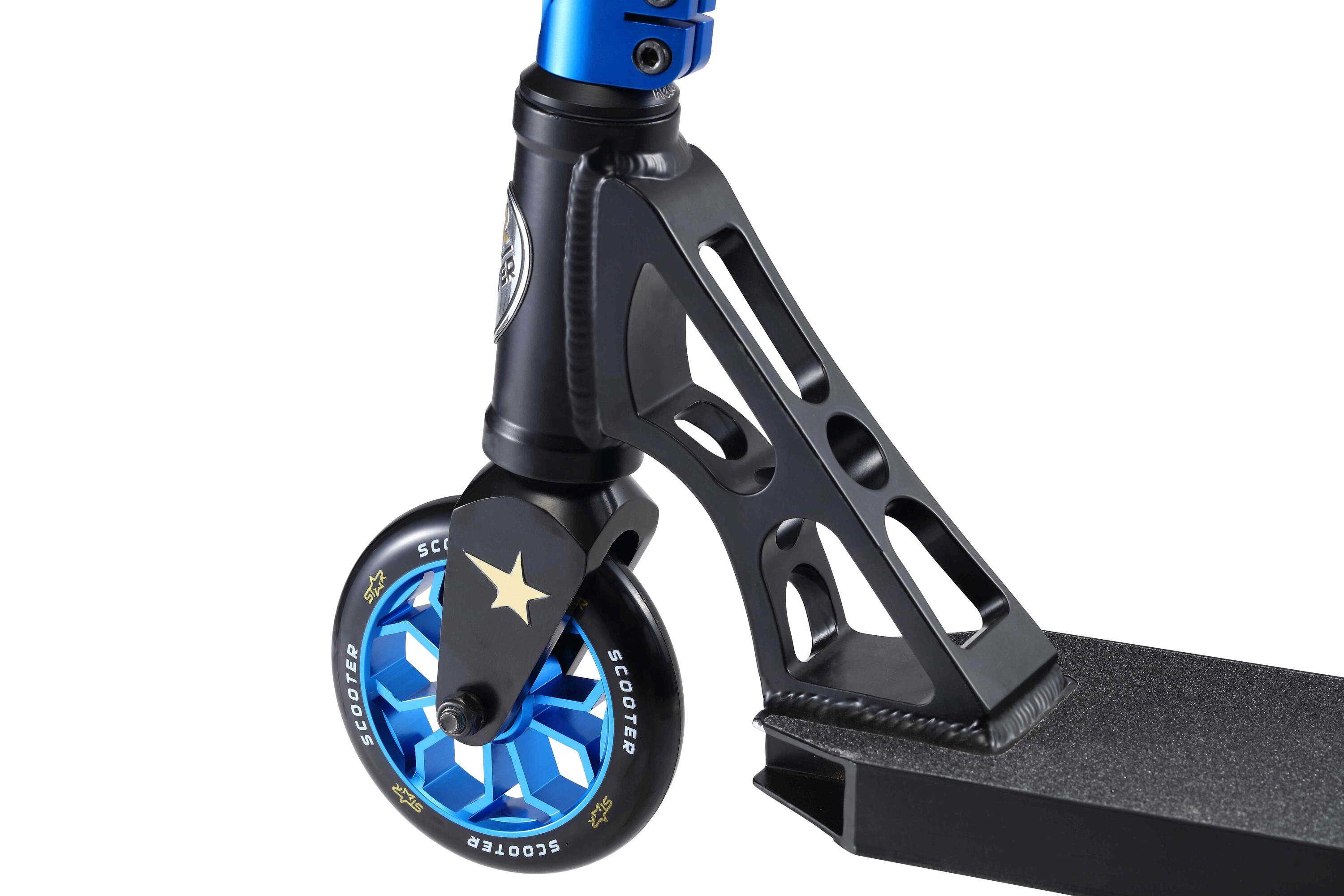 STAR SCOOTER Freestyle Jump alu stuntstep, 120mm Pro Trick Roller, zwart blauw 7/7