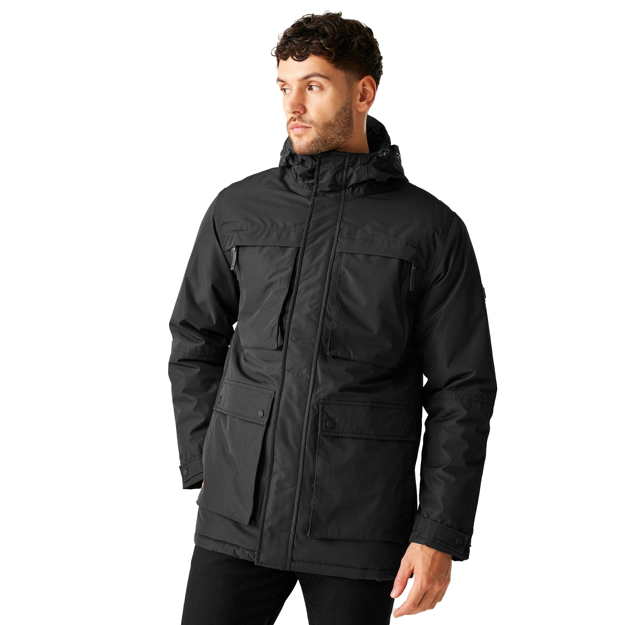 Parka Motif/style Imperméable VOLTER Homme (Noir) 4/5