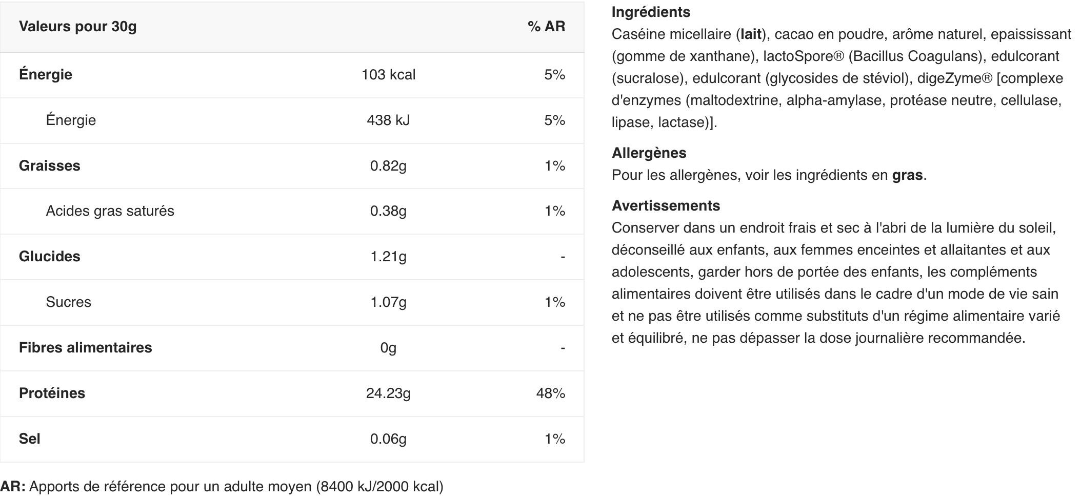 Caséine - 100% Casein Protein - Crème au Chocolat 2/3