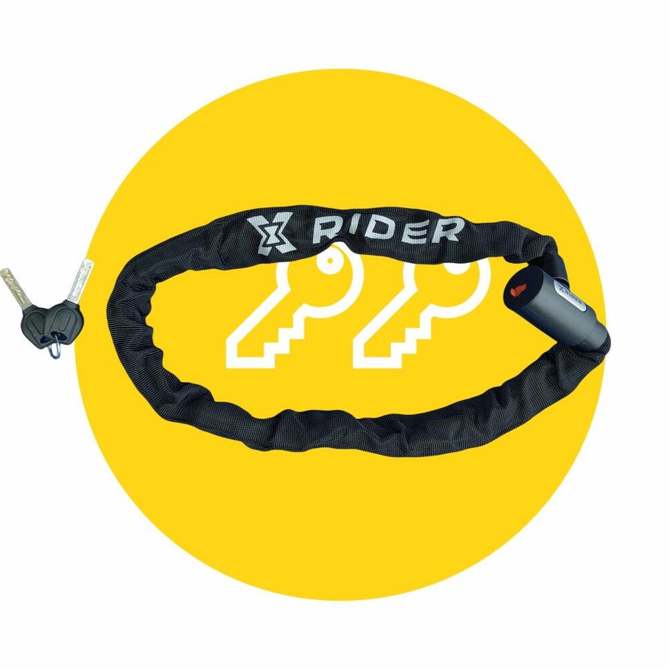 Zabezpieczenie Rowerowe Blokada Łańcuch Zapięcie XRIDER 900 x 6mm hulajnogiZabez thumbnail