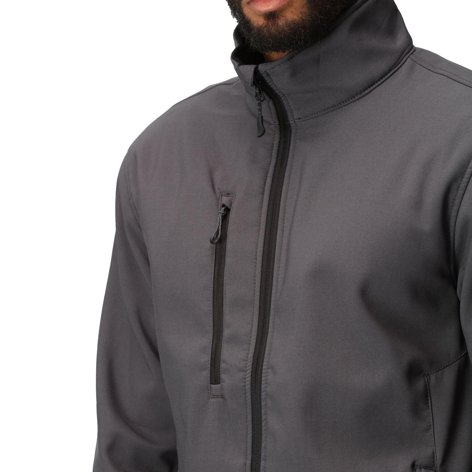 Mens Soft Shell Jacket (Seal Grey) 3/5