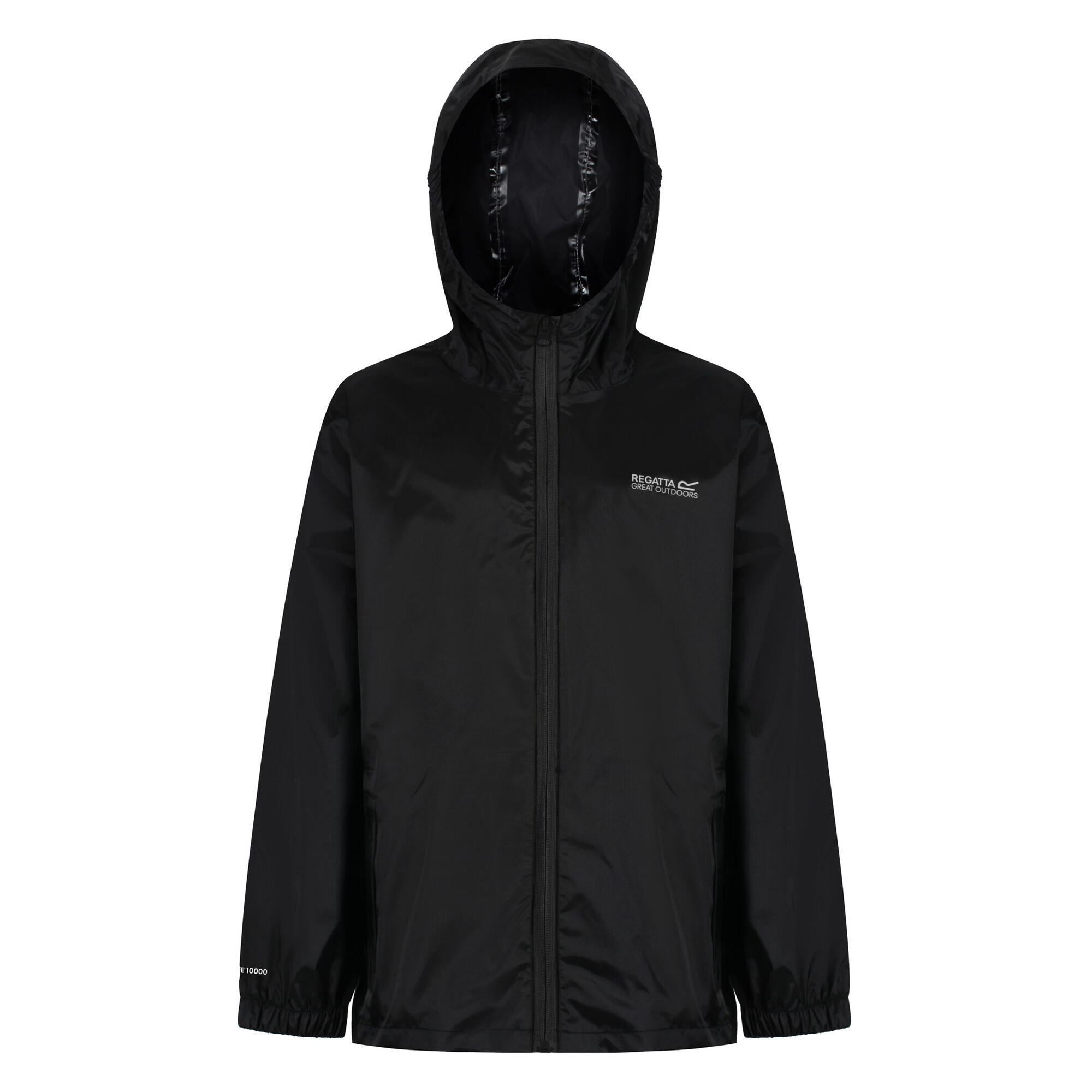 REGATTA Great Outdoors Childrens/Kids Pack It Jacket III Waterproof Packaway Black