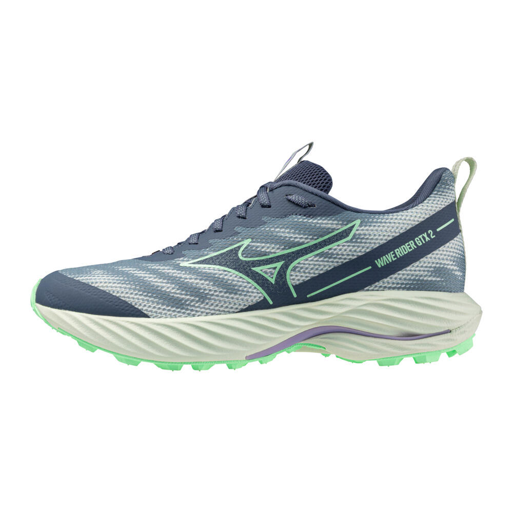 Mizuno Zapatillas Wave Rider Gtx Wos Azul/verde 2/6
