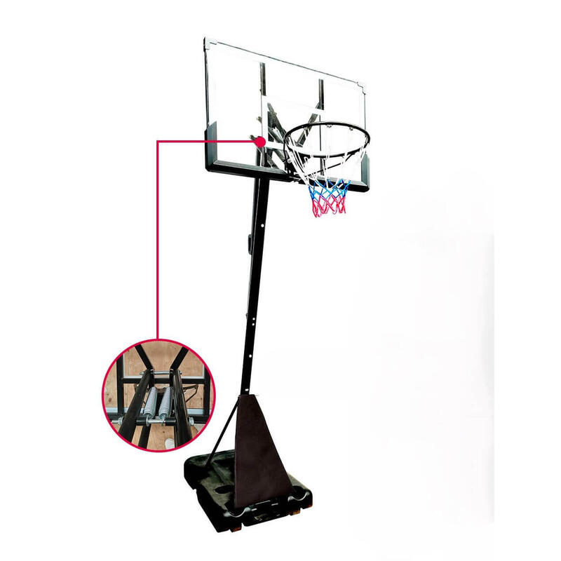Panou baschet Streetball cu sistem rebound, inaltime 245-305 cm, panou 120x80 cm