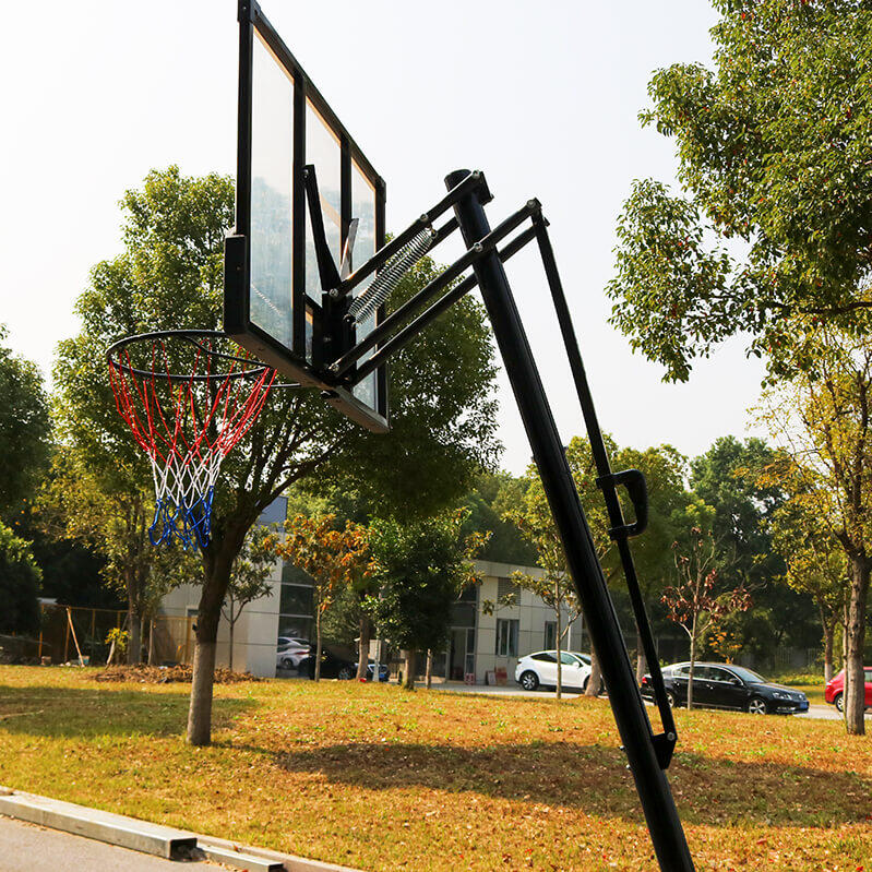 Panou baschet Streetball cu sistem rebound, inaltime 245-305 cm, panou 120x80 cm