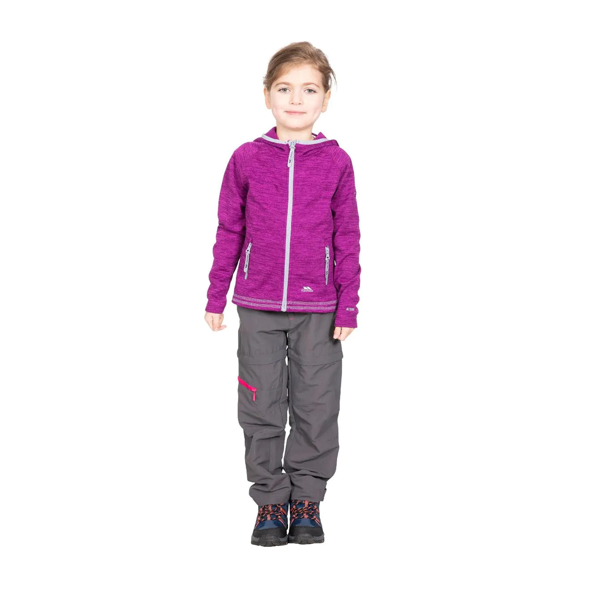 Childrens Girls Goodness Full Zip Hooded Fleece Jacket (Paarse Orchideeën Merg) 4/5