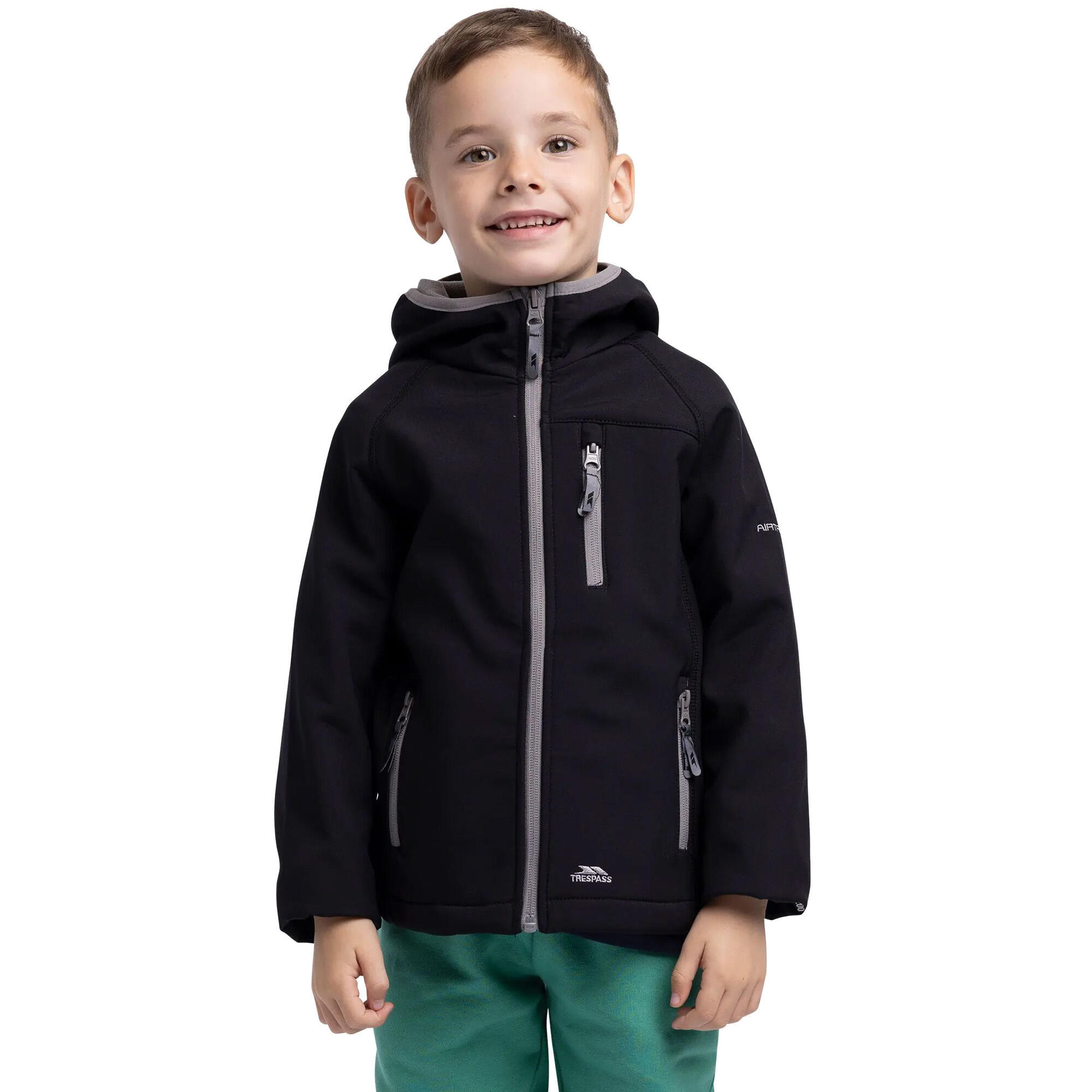 Kinderen/Kinderen Kian Softshell Jacket (Zwart) 4/5