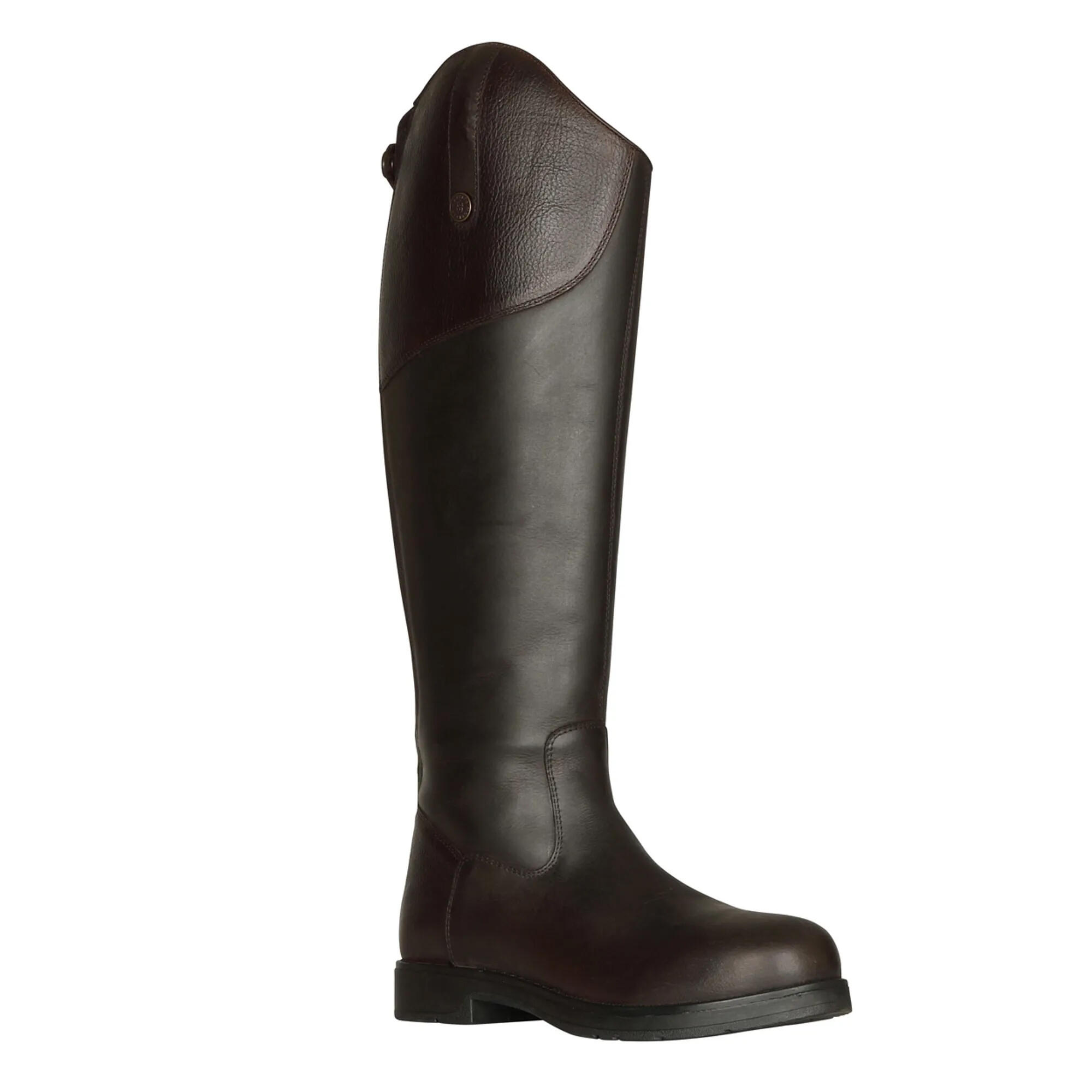 Womens/Ladies Ventura Lite Leather Long Riding Boots (Dark Brown) 1/3