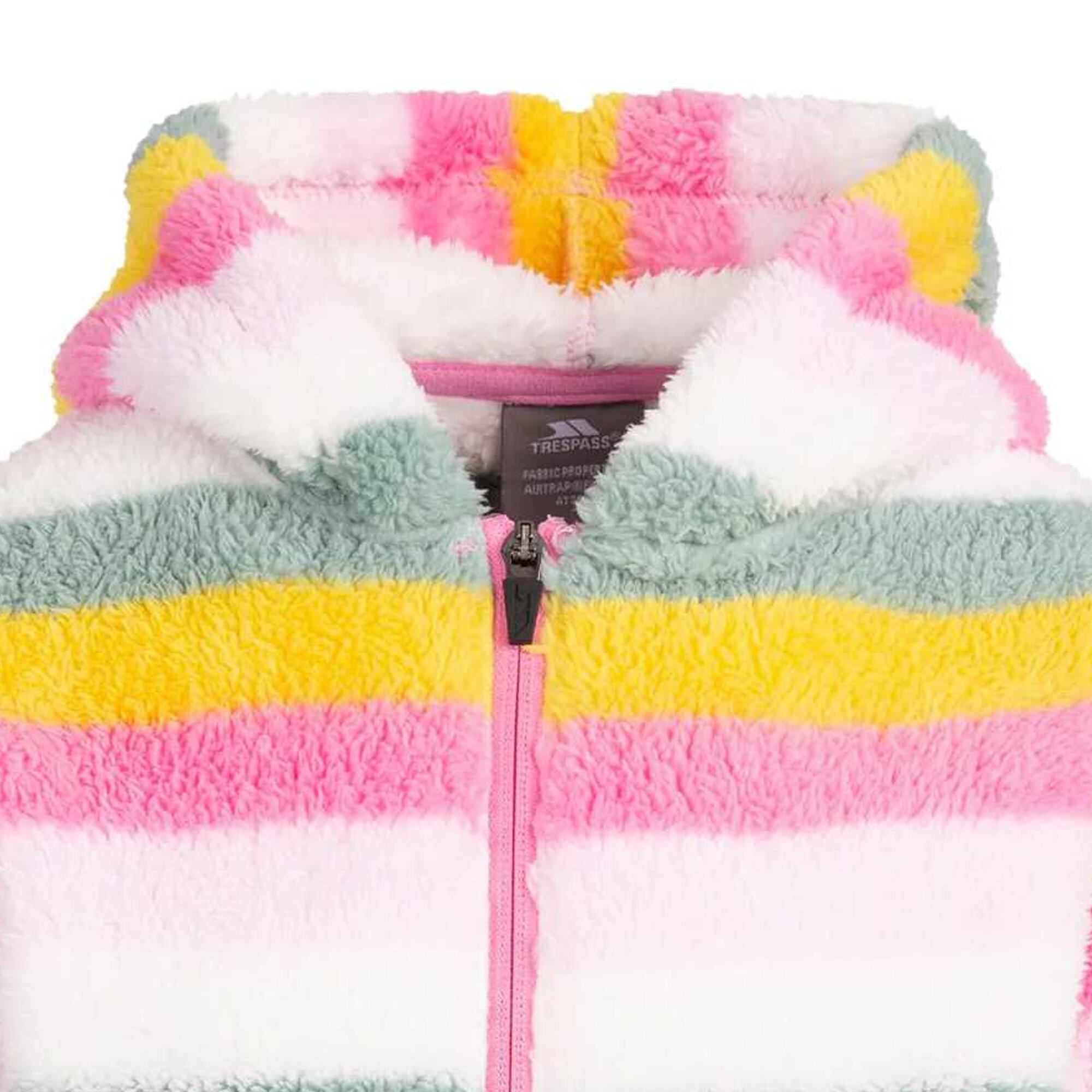 Kinder/Kinder fleece jas met prachtige streep (Lichtroze) 3/5