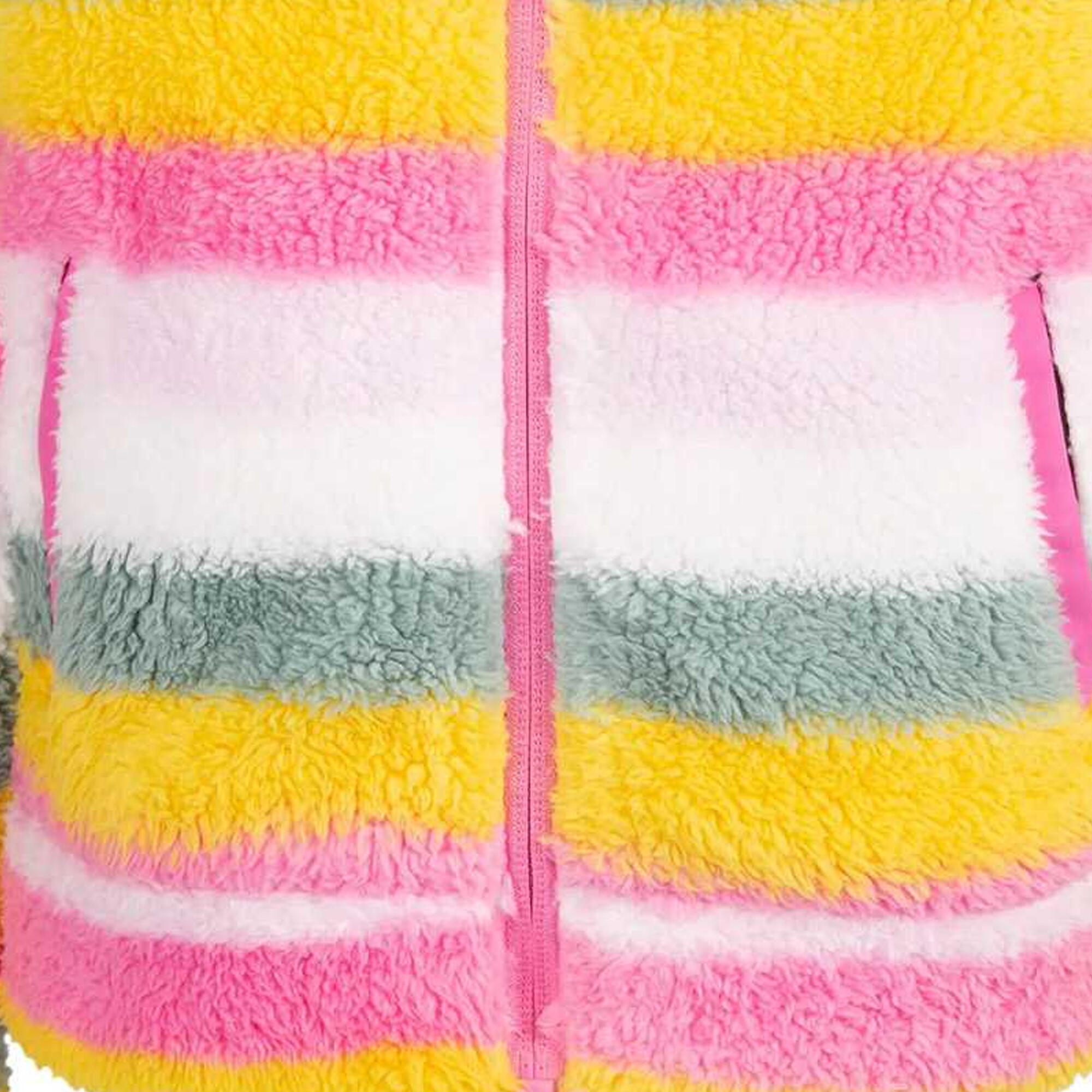 Kinder/Kinder fleece jas met prachtige streep (Lichtroze) 4/5