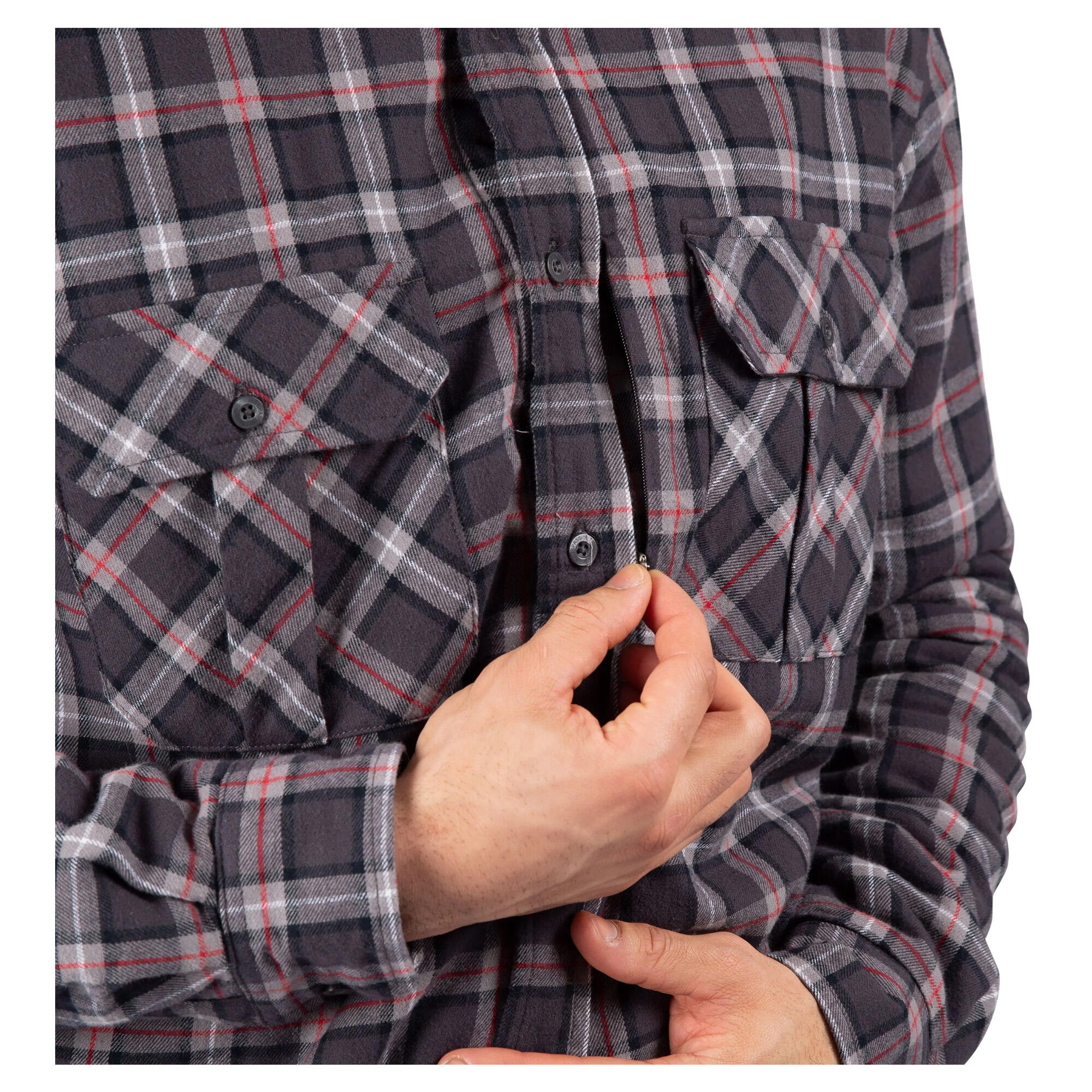 Camicia A Quadri Uomo Trespass Rapeseed Grigio Scuro 3/5