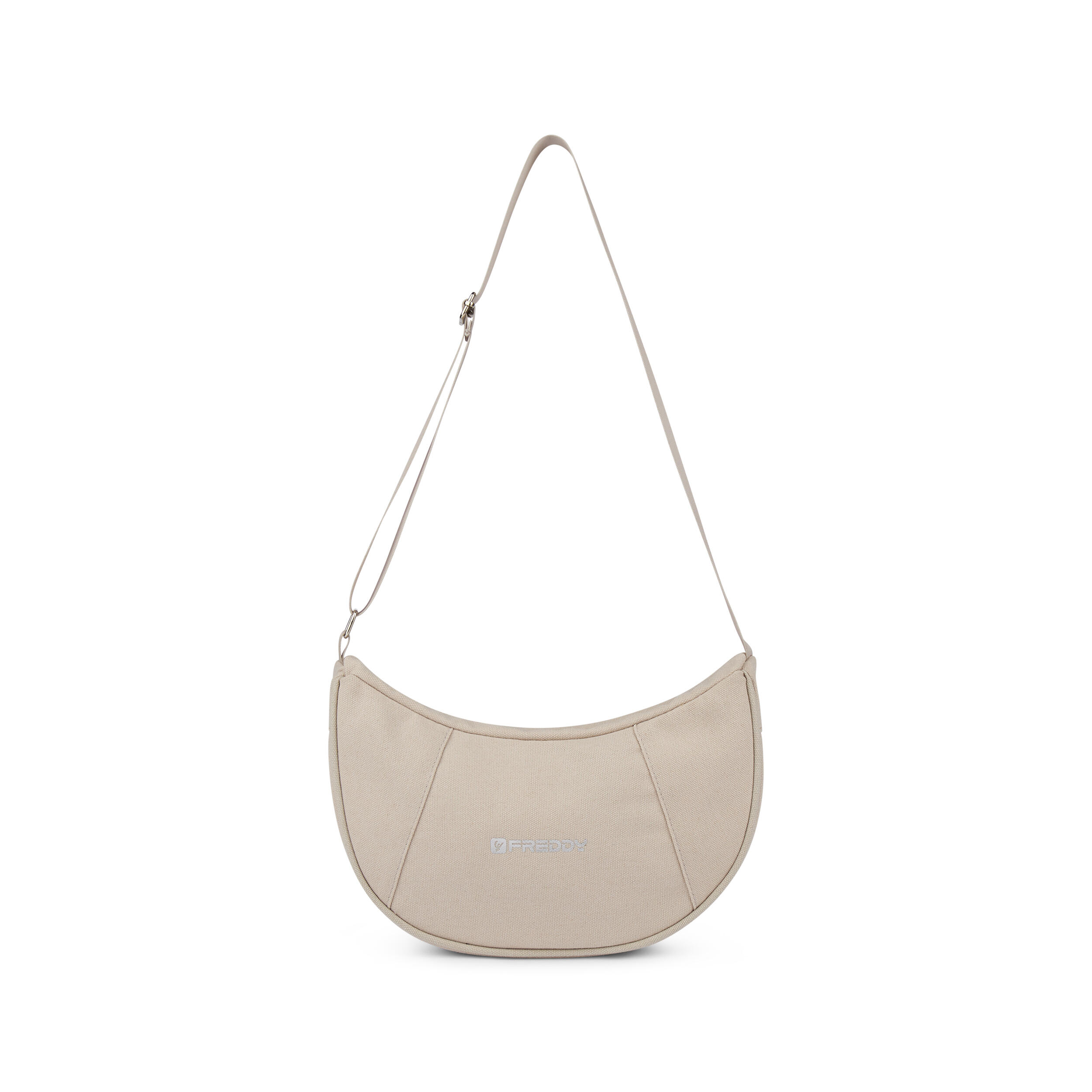 Freddy - Sac À Bandoulière En Toile En Demi-lune Avec Fermeture À Glissière - Sac De Sport - Blanc - Taille Unique - Decathlon