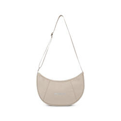 Sac à bandoulière en toile en demi-lune avec fermeture à glissière