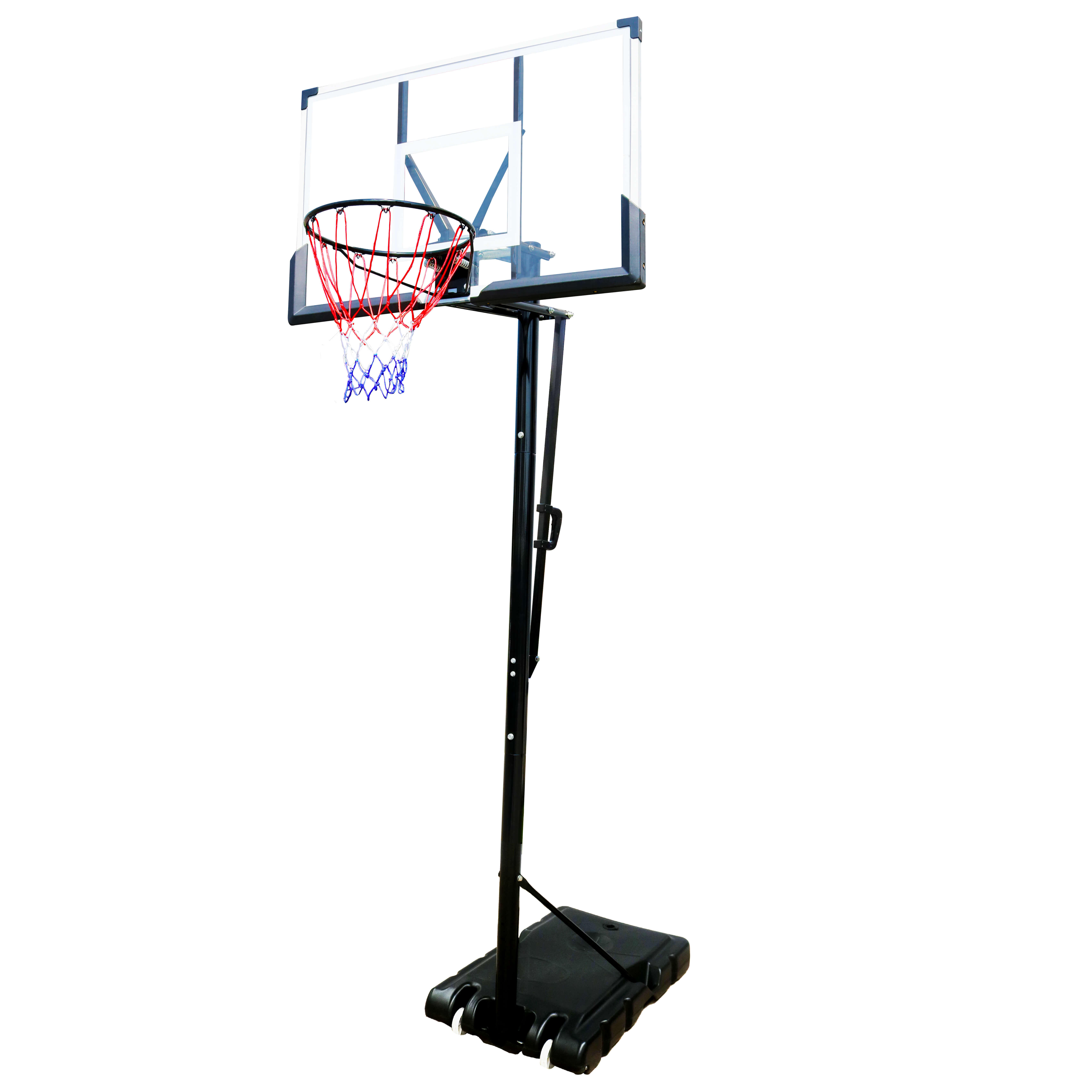 Panou de baschet mobil Buzzer, inaltime reglabila 245-305 cm, panou 112x72 cm