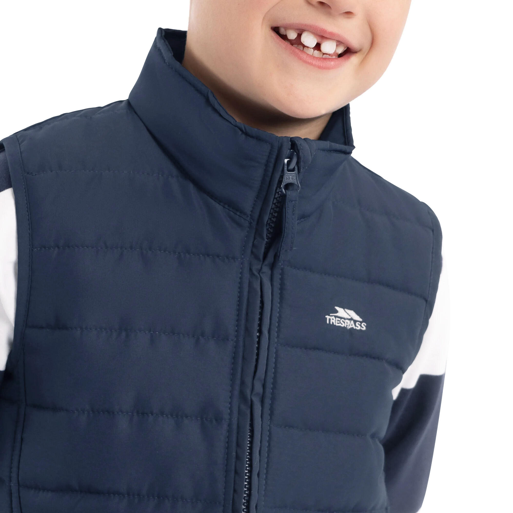 Crianças/ Crianças Jadda Quilted Sleeveless Gilet (Azul Marinho) 3/5