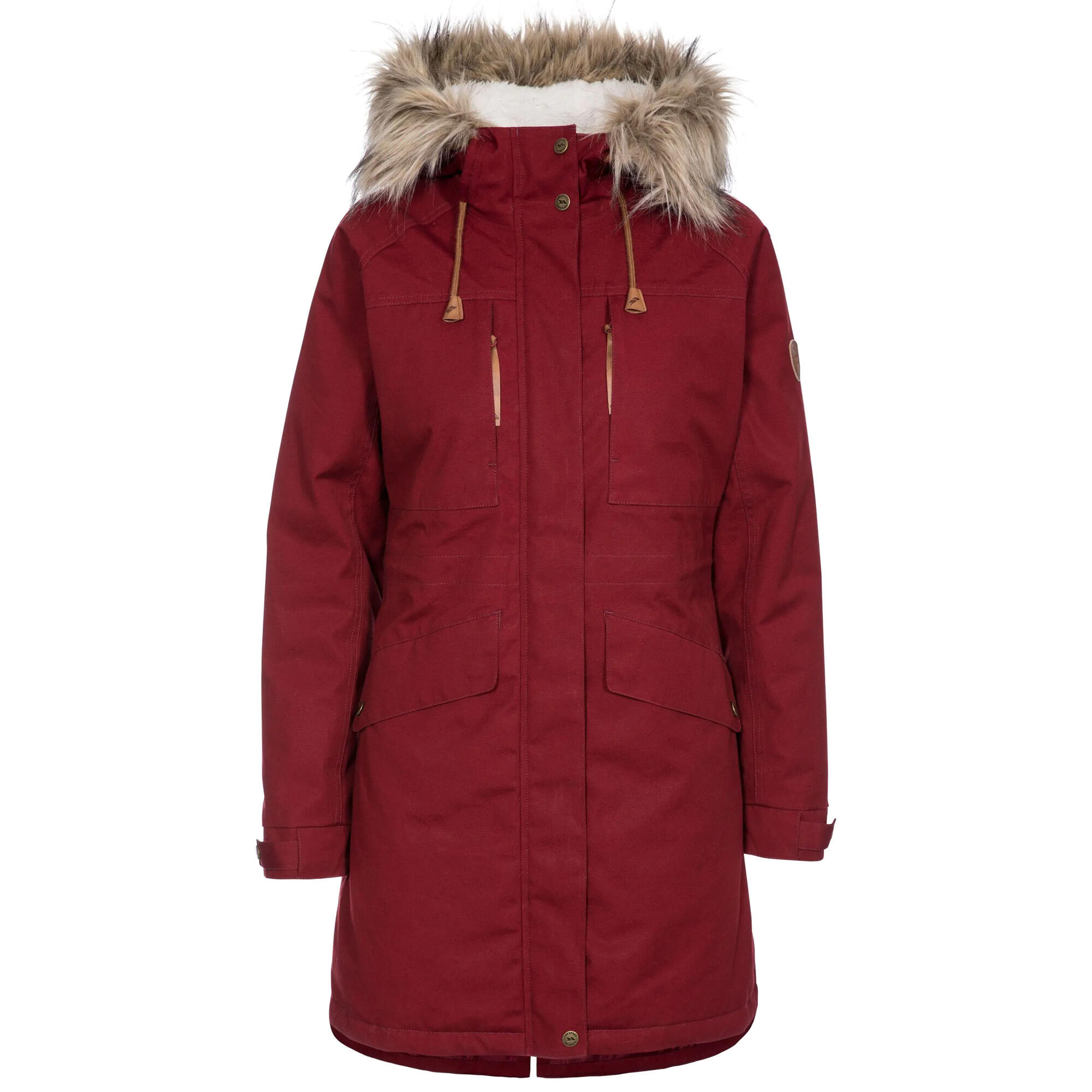 TRESPASS Giacca Impermeabile Donna Trespass Faithful Rosso Scuro