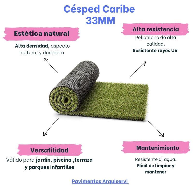 CÉSPED ARTIFICIAL CARIBE 35MM. / ROLLO 2 X 16M (32m²) 2/7