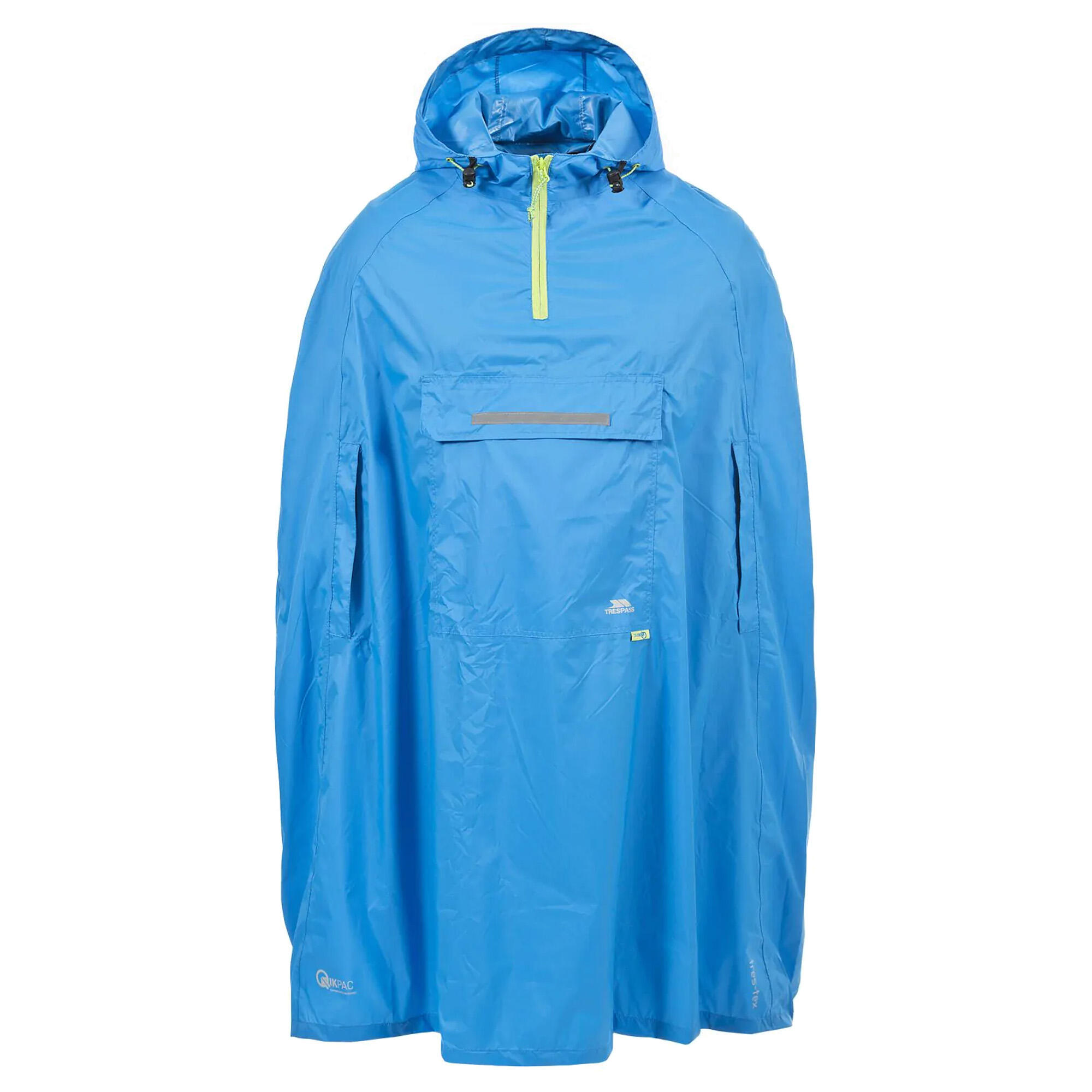 Qikpac Unisex Hooded Packaway Poncho à prova d'água Azul Cobalto